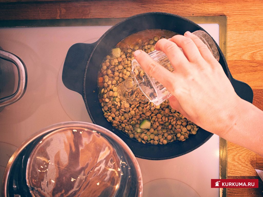 Тушеная Чечевица с овощами