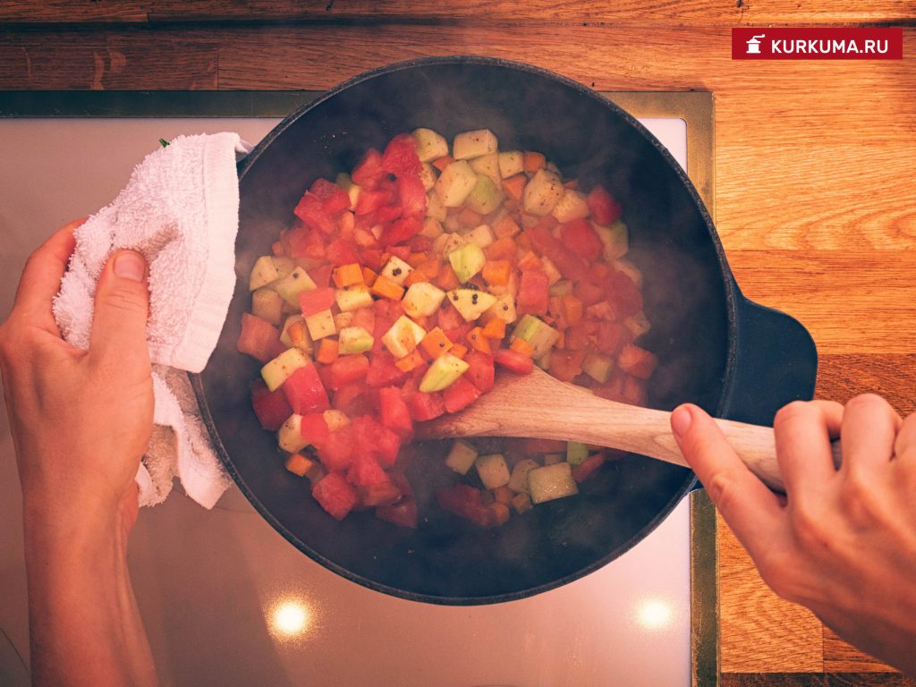 Тушеная Чечевица с овощами