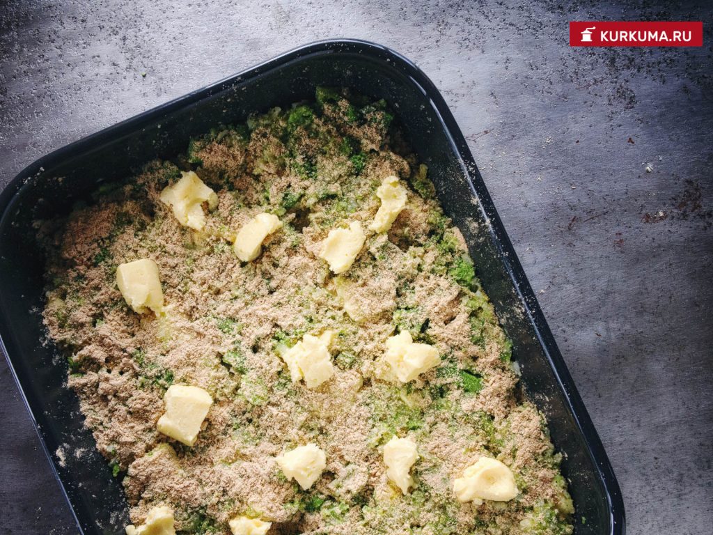 Запеканка из брокколи и риса