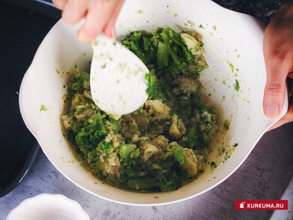 Запеканка из брокколи и риса