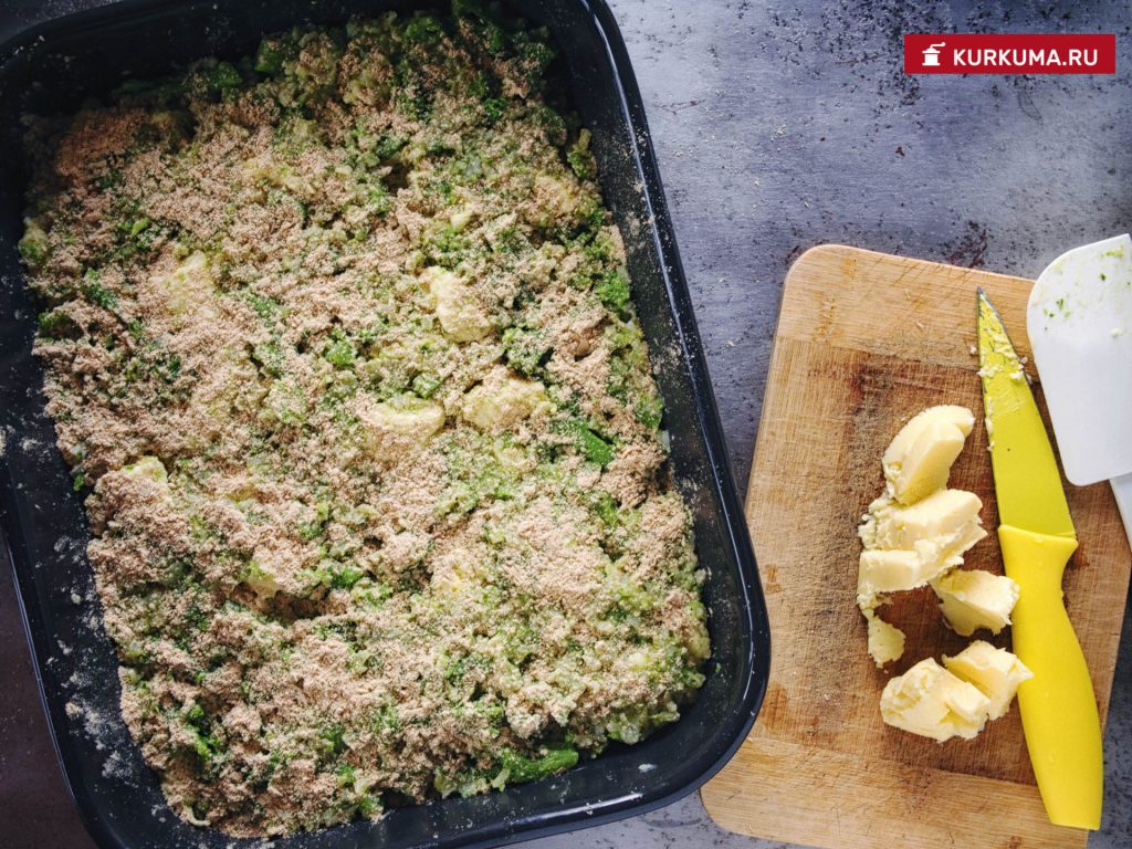 Запеканка из брокколи и риса