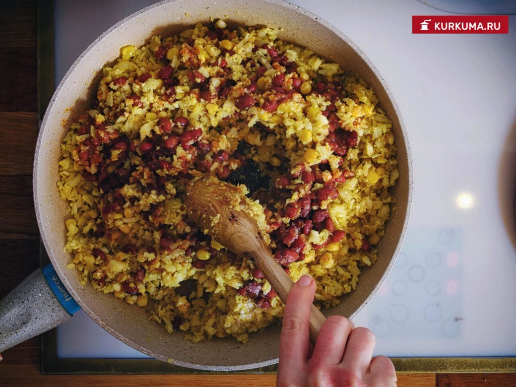 Цветная капуста с красной фасолью - рецепт с фото